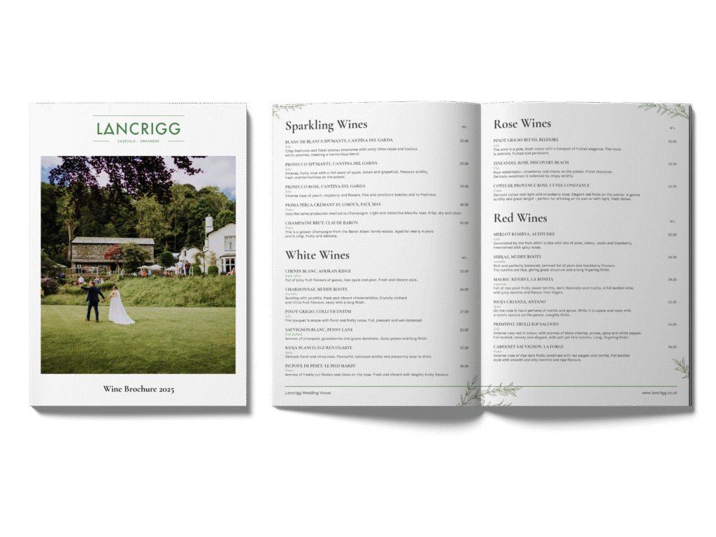Lancrigg wedding brochure mock up